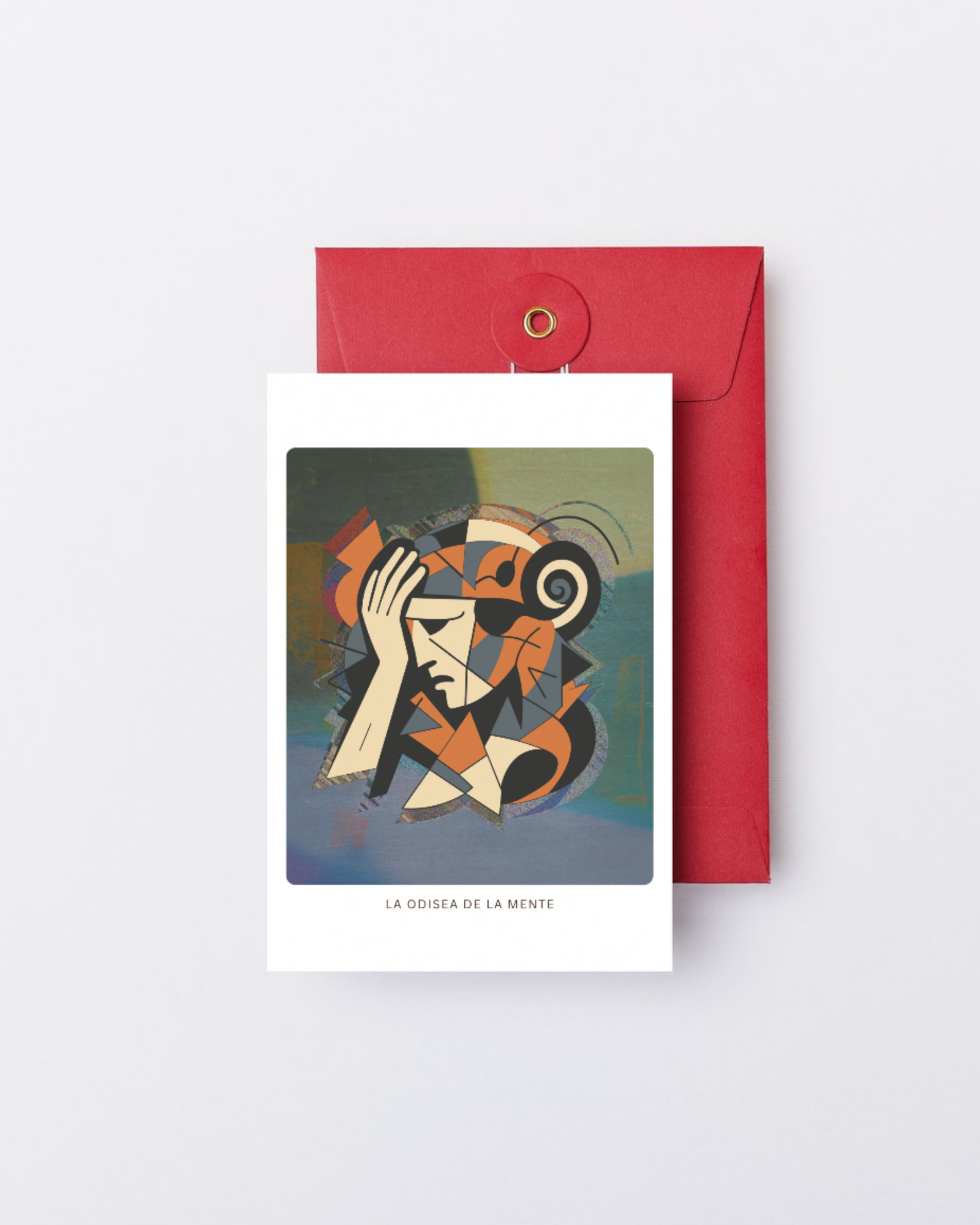 la odisea de la mente postcard mockup